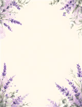Lavender theme — watercolor lavender sprigs